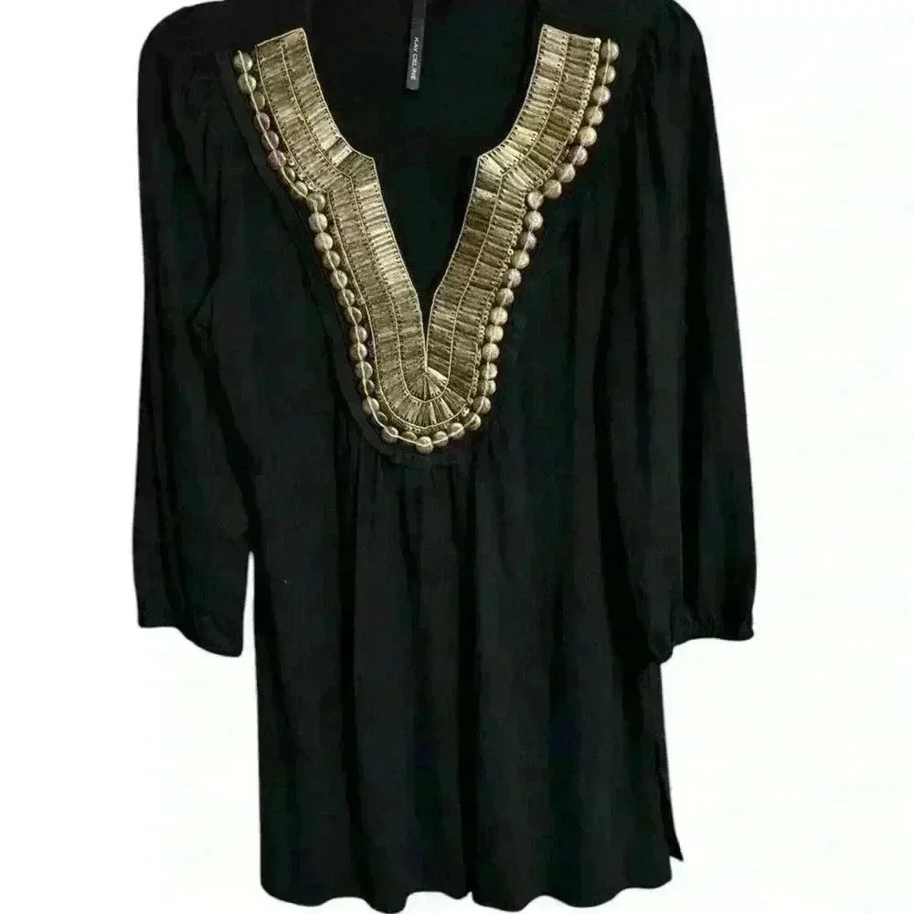 Kay Celine Medium Tunic Black Metal trim